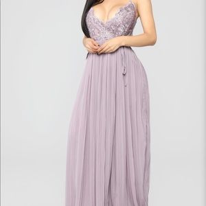 Mauve lace wrap dress